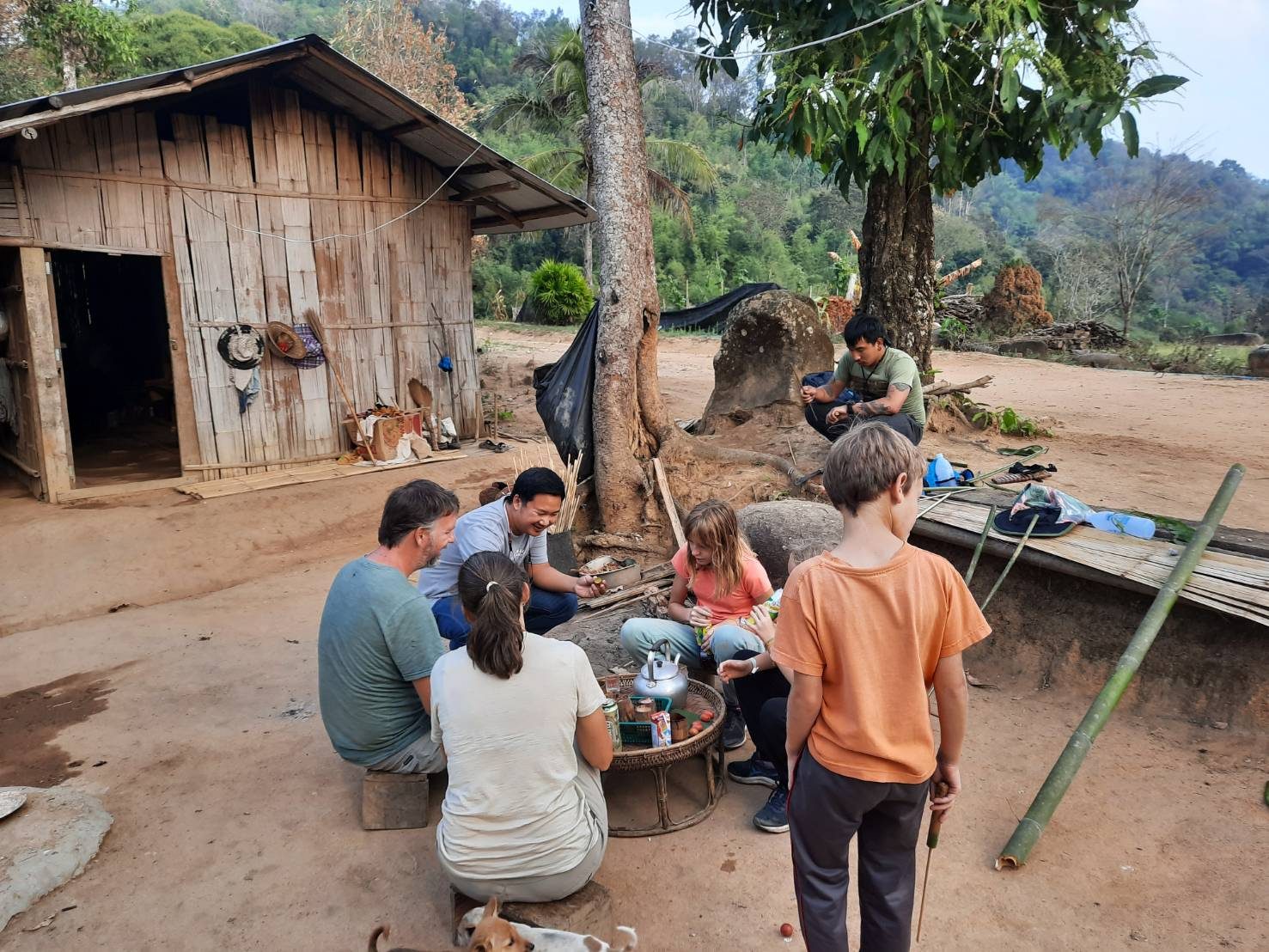 Tea with a hill-tribe family in the mountain village